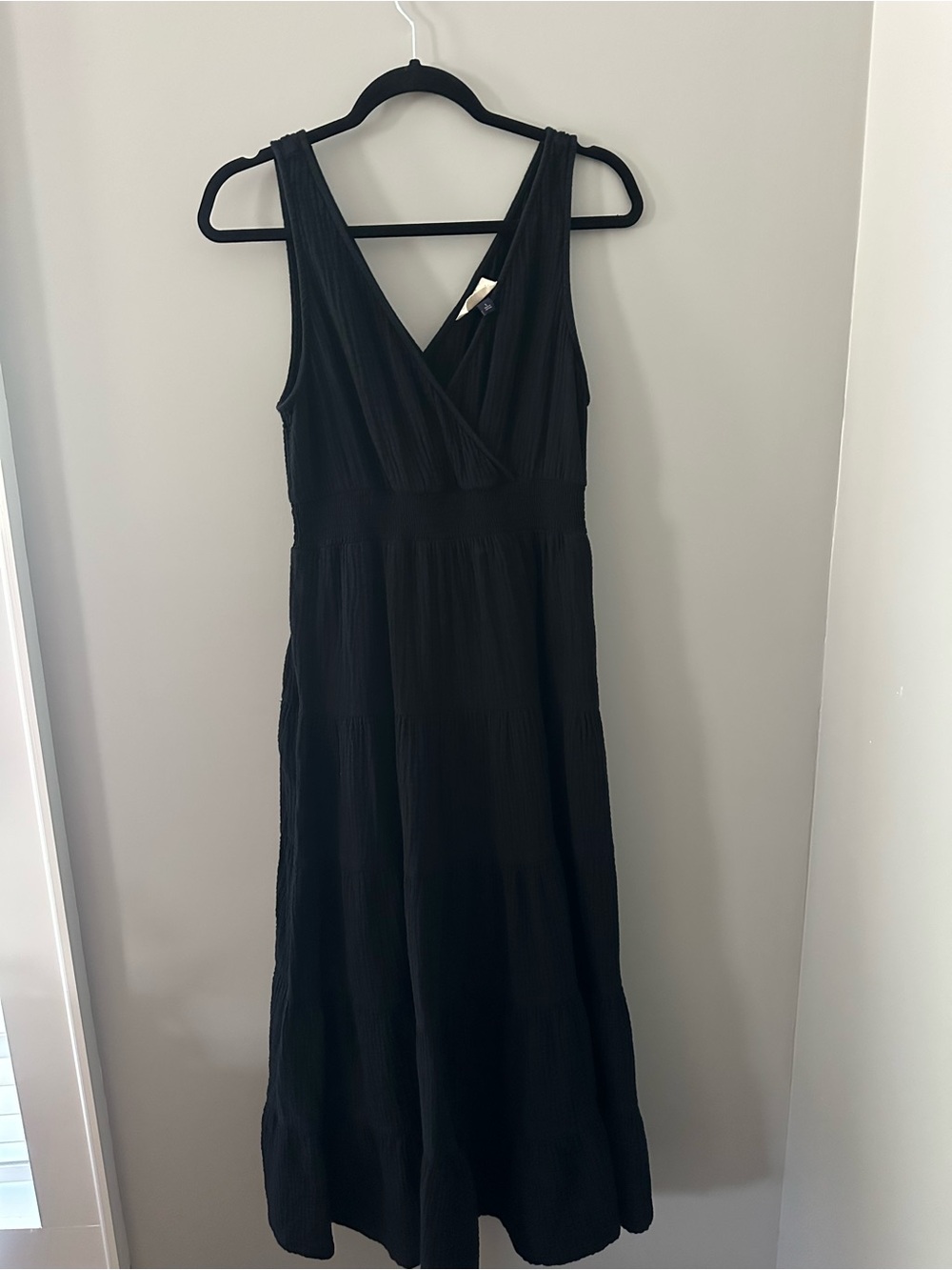 100% Cotton Universal Thread Black Sleeveless V‑Neck Maxi Dress
